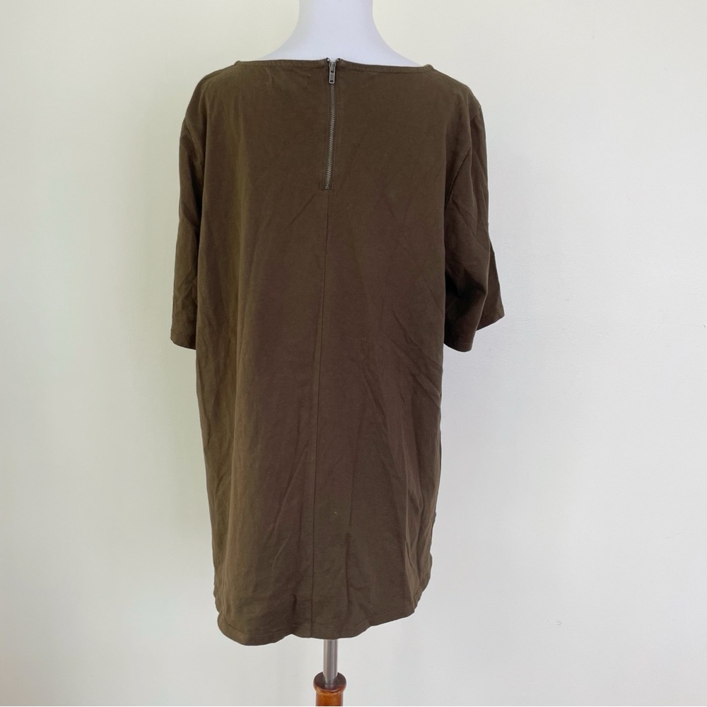 Madewell Zip Back Swing Shirt size Large Olive Green L - Picture 4 of 8